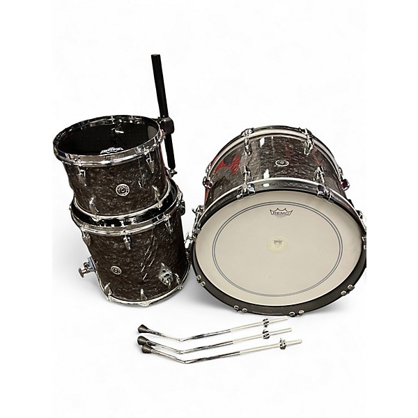 Used Gretsch Drums 3 Piece Brooklyn Series Shell Pack Kit USA Made Black Marine Pearl Drum Kit