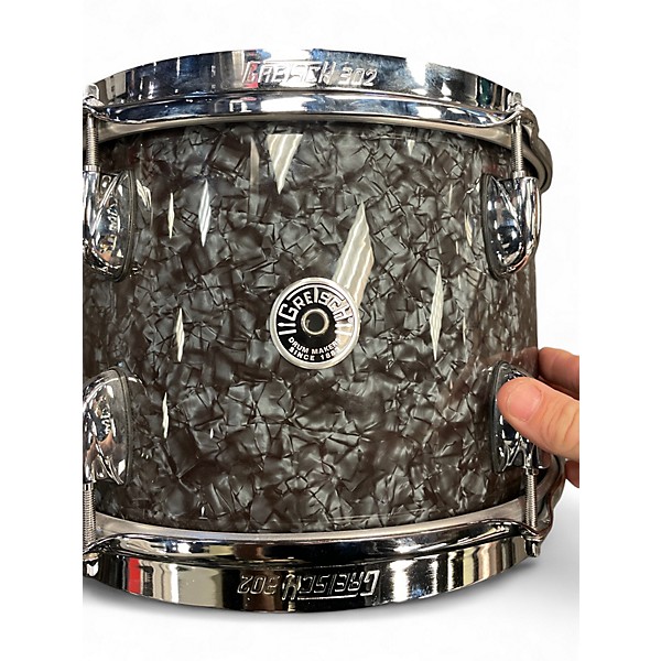Used Gretsch Drums 3 Piece Brooklyn Series Shell Pack Kit USA Made Black Marine Pearl Drum Kit