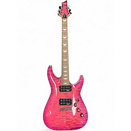 Used Schecter Guitar Research Omen Extreme 6 Trans Hot Pink Burst Solid Body Electric Guitar