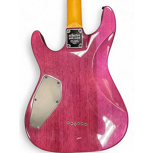 Used Schecter Guitar Research Omen Extreme 6 Trans Hot Pink Burst Solid Body Electric Guitar