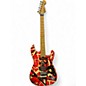 Used EVH Striped Series Frankie Relic Red with Black and White Stripes Solid Body Electric Guitar thumbnail