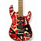 Used EVH Striped Series Frankie Relic Red with Black and White Stripes Solid Body Electric Guitar