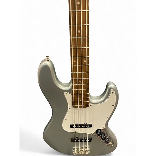 Used Squier Affinity Jazz Bass Metallic Silver Electric Bass Guitar