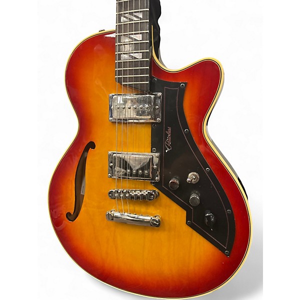 Used PEERLESS RETROMATIC P3 Cherry Sunburst Hollow Body Electric Guitar