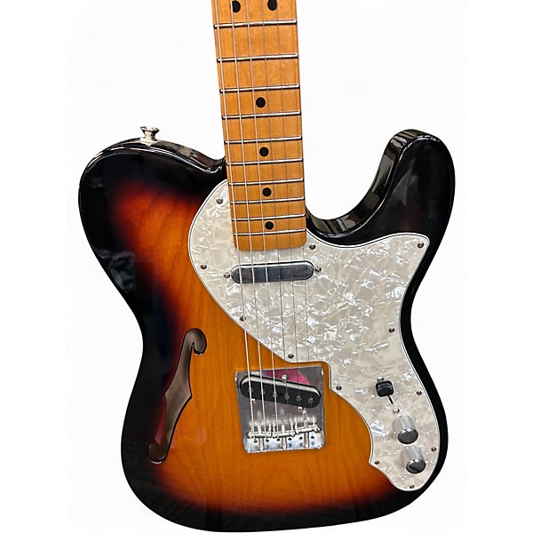 Used 2023 Fender Vintera 70s Telecaster Thinline 2 Color Sunburst Hollow Body Electric Guitar