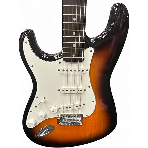 Used Squier Affinity Stratocaster Left Handed 3 Tone Sunburst Electric Guitar