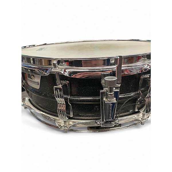 Used Ludwig 14X5 Acrolite Snare Black and Silver Drum