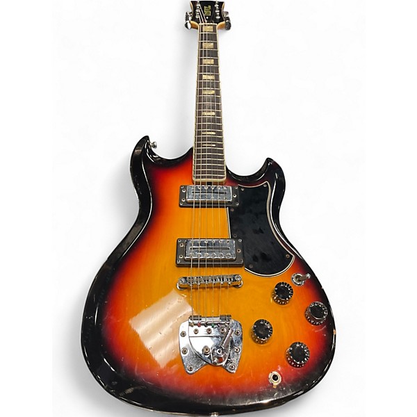 Vintage 1970s Univox U1820 3 Color Sunburst Solid Body Electric Guitar