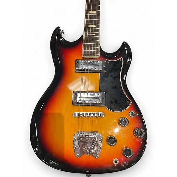 Vintage 1970s Univox U1820 3 Color Sunburst Solid Body Electric Guitar