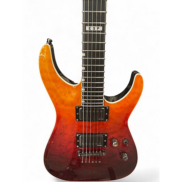 Used ESP E-11 HORIZON Tiger Eye Amber Solid Body Electric Guitar