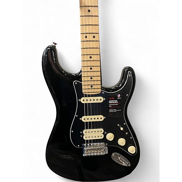 Used Fender American Performer Stratocaster HSS Black Solid Body Electric Guitar