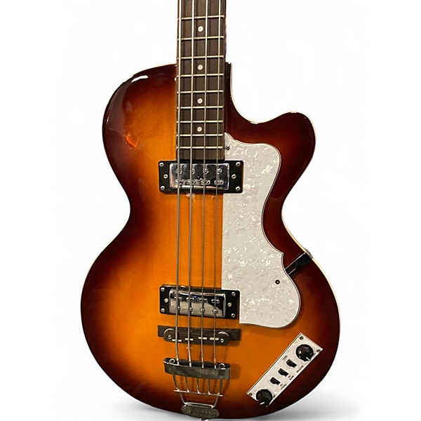 Used Hofner HI-CB 2 Tone Sunburst Electric Bass Guitar