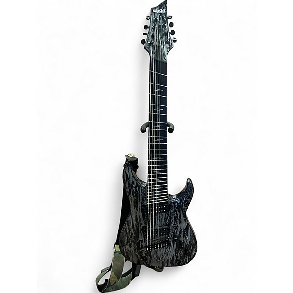 Used Schecter Guitar Research C-8 Multiscale Silver Mountain BLOOD MOON Solid Body Electric Guitar