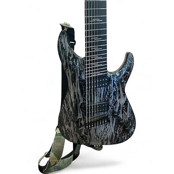 Used Schecter Guitar Research C-8 Multiscale Silver Mountain BLOOD MOON Solid Body Electric Guitar