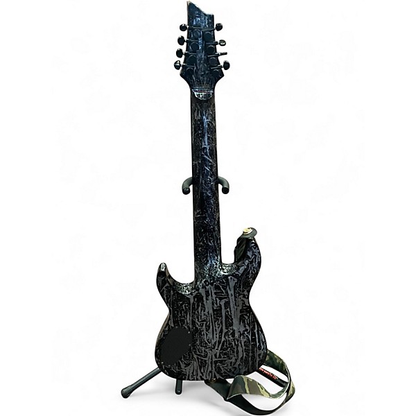 Used Schecter Guitar Research C-8 Multiscale Silver Mountain BLOOD MOON Solid Body Electric Guitar