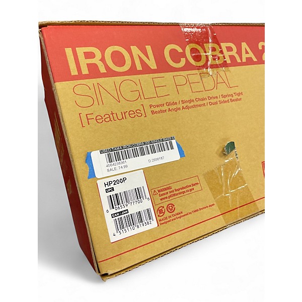 Used TAMA IRON COBRA 200 SINGLE BASS DRUM PEDAL Single Bass Drum Pedal