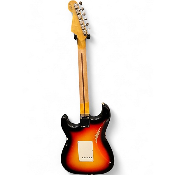 Used Fender Custom Shop 62 Reissue Stratocaster Relic 3 Color Sunburst Faded Aged Solid Body Electric Guitar