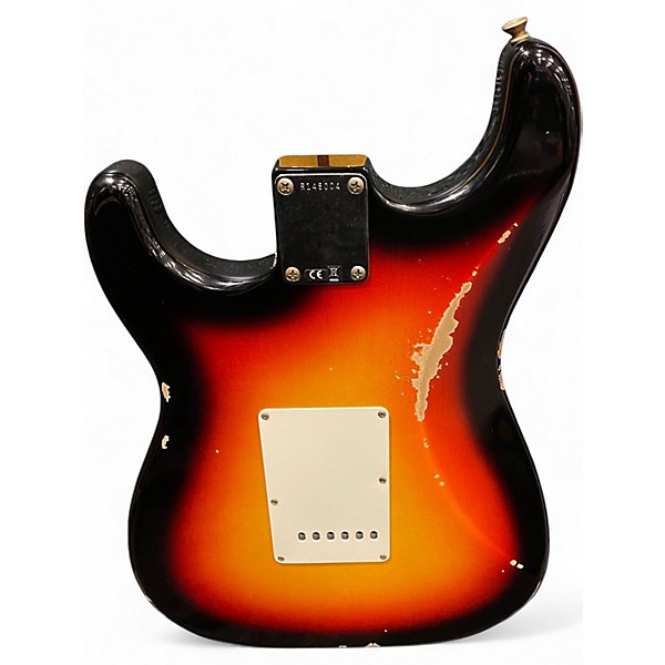 Used Fender Custom Shop 62 Reissue Stratocaster Relic 3 Color Sunburst Faded Aged Solid Body Electric Guitar
