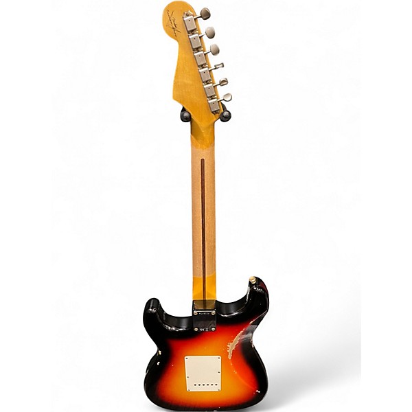 Used Fender Custom Shop 62 Reissue Stratocaster Relic 3 Color Sunburst Faded Aged Solid Body Electric Guitar