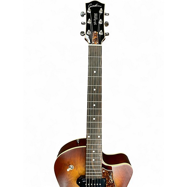 Used Godin 5th Avenue Kingpin II 2 Tone Sunburst Hollow Body Electric Guitar
