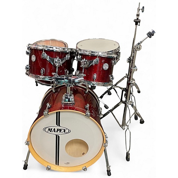 Used Mapex 5 Piece Horizon Transparent Cherry Drum Kit