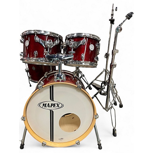 Used Mapex 5 Piece Horizon Transparent Cherry Drum Kit