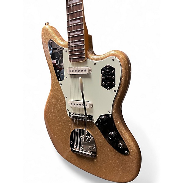 Used Squier FSR Classic Vibe '70s Jaguar  GOLD SPARKLE Solid Body Electric Guitar