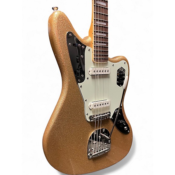 Used Squier FSR Classic Vibe '70s Jaguar  GOLD SPARKLE Solid Body Electric Guitar