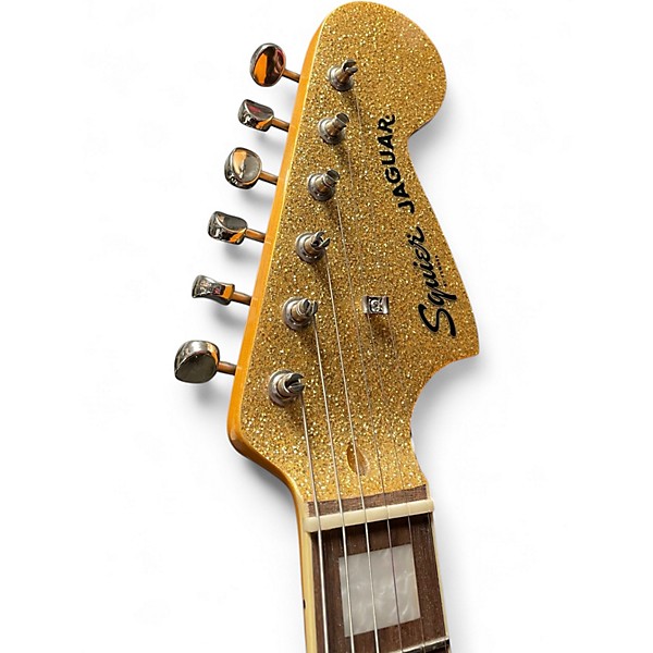 Used Squier FSR Classic Vibe '70s Jaguar  GOLD SPARKLE Solid Body Electric Guitar