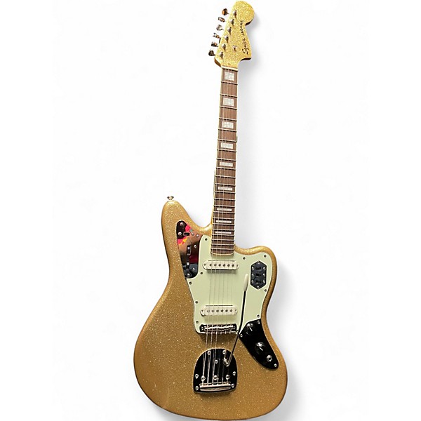 Used Squier FSR Classic Vibe '70s Jaguar  GOLD SPARKLE Solid Body Electric Guitar