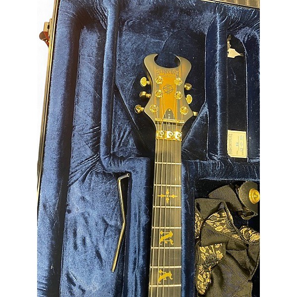 Used Schecter Guitar Research Synyster Gates Signature Custom S Gold Solid Body Electric Guitar