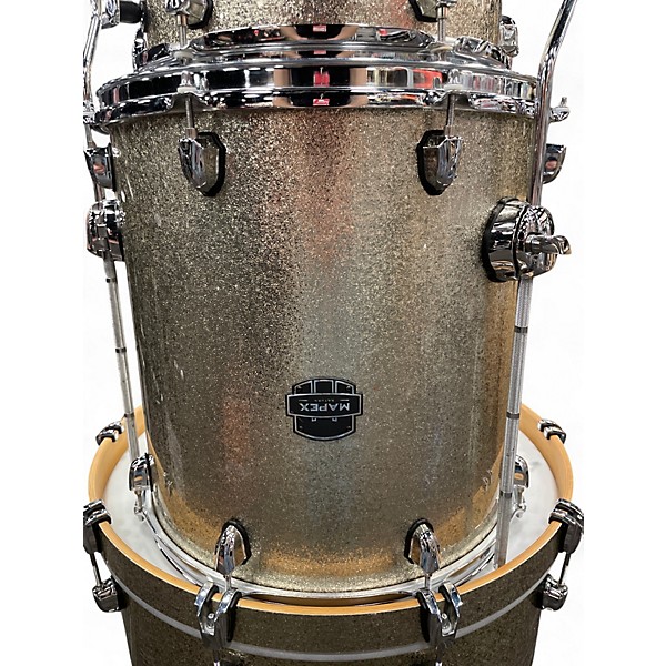 Used Mapex 3 Piece Saturn Standard Silver Sparkle Drum Kit
