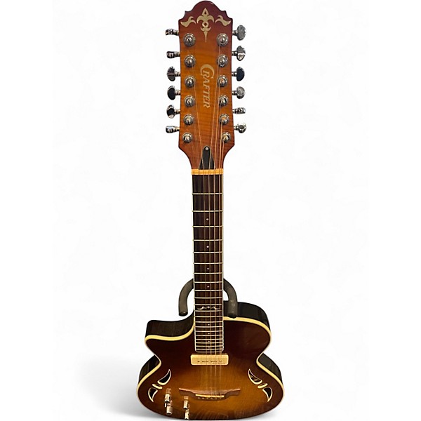 Used Crafter Guitars SAT-12L Sunburst Hollow Body Electric Guitar