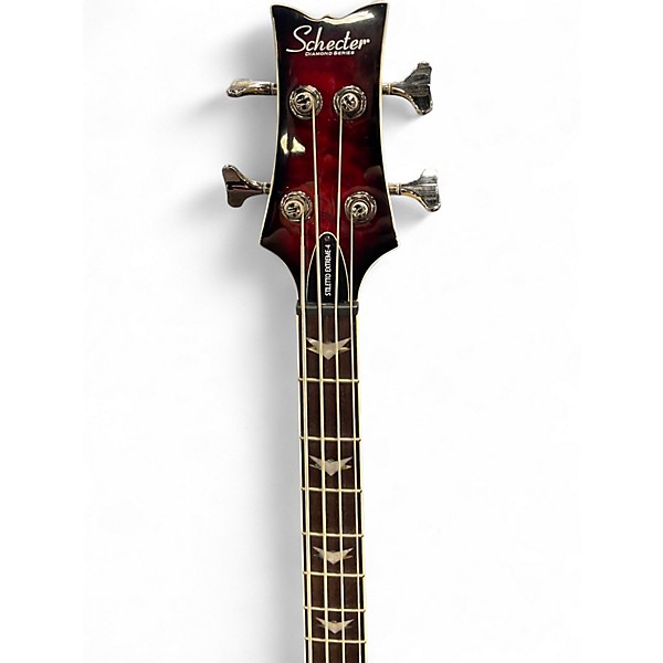 Used Schecter Guitar Research Stiletto Extreme 4 String Black Cherry Electric Bass Guitar