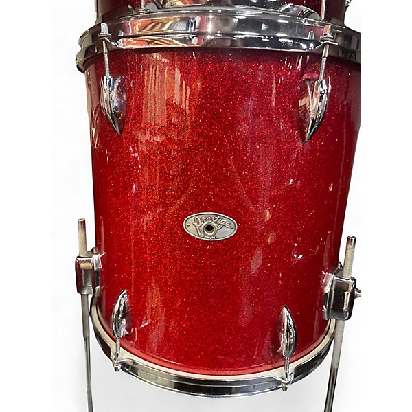 Used Premier 3 Piece 3 Piece red sparkle Drum Kit