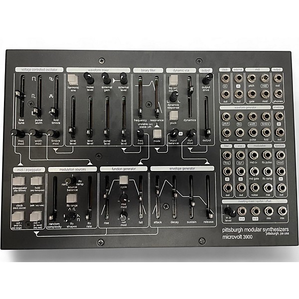 Used Pittsburgh Modular Synthesizers Microvolt 3900 Semi-Modular Monophonic Analog Synthesizer 20 Synthesizer
