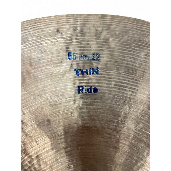 Used Bosphorus Cymbals 22in Traditional Thin Ride Cymbal