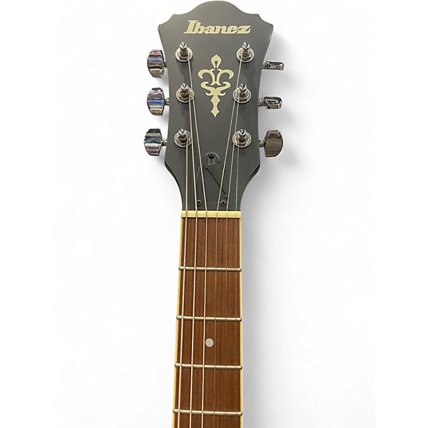 Used Ibanez AS53 Trans Black Hollow Body Electric Guitar