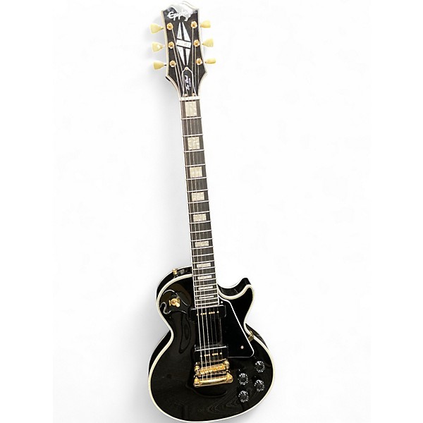 Used Epiphone LES PAUL CUSTOM P-90 Black Solid Body Electric Guitar