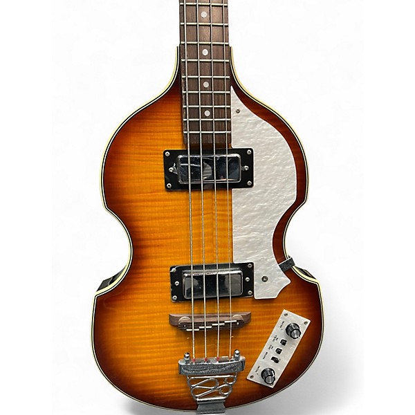 Used Rogue VB-100 Violin Bass Guitar Vintage Sunburst Electric Bass Guitar