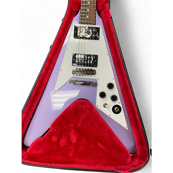 Used Epiphone IGC KIRK HAMMET FLYING V PURPLE METALLIC Solid Body Electric Guitar