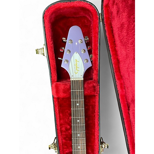 Used Epiphone IGC KIRK HAMMET FLYING V PURPLE METALLIC Solid Body Electric Guitar