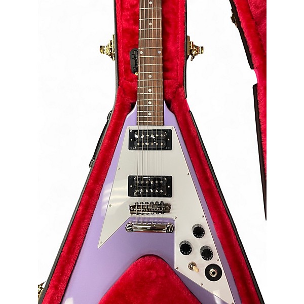 Used Epiphone IGC KIRK HAMMET FLYING V PURPLE METALLIC Solid Body Electric Guitar