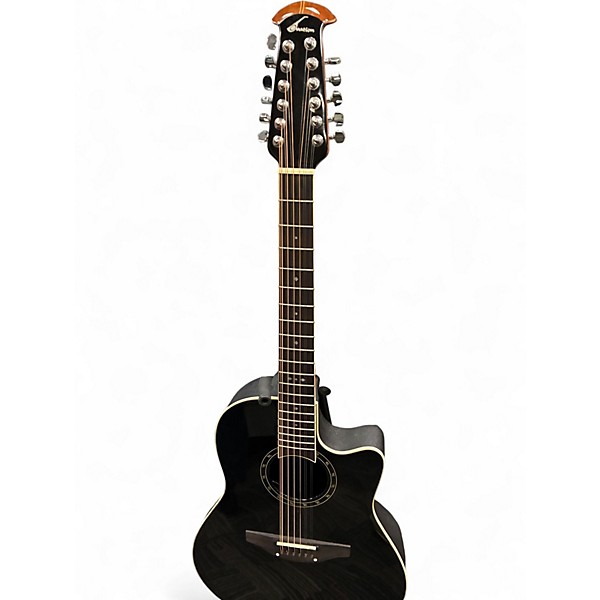 Used Ovation Standard Balladeer 12 String Black 12 String Acoustic Guitar
