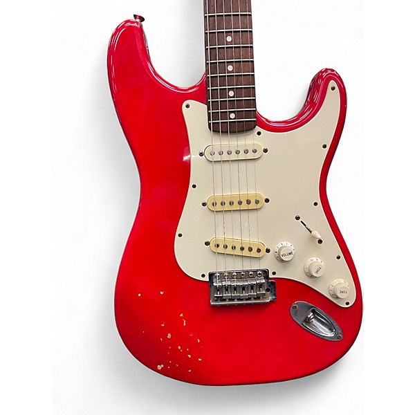 Used 1999 Squier Affinity Stratocaster Red Solid Body Electric Guitar