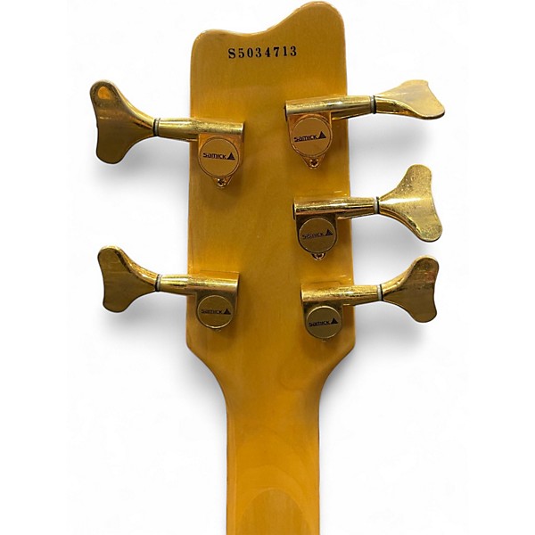 Used Samick HFB5 690RB 5 String Blonde Electric Bass Guitar