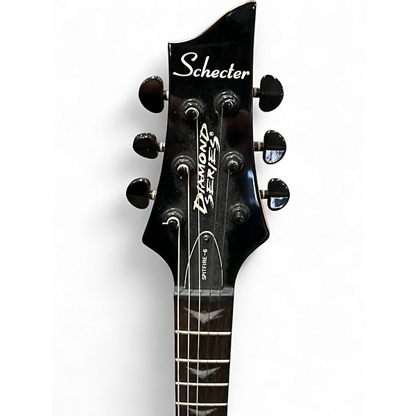 Used Schecter Guitar Research Diamond Series SPITFIRE 6 Black Solid Body Electric Guitar