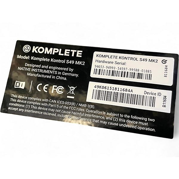 Used Native Instruments Komplete Kontrol S49 MK2 MIDI Controller