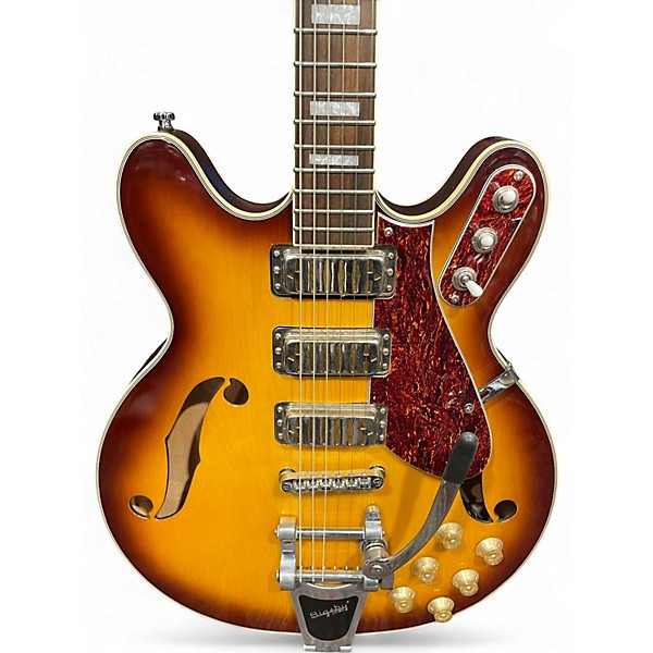 Used Eastwood Airline H78 Tobacco Burst Hollow Body Electric Guitar