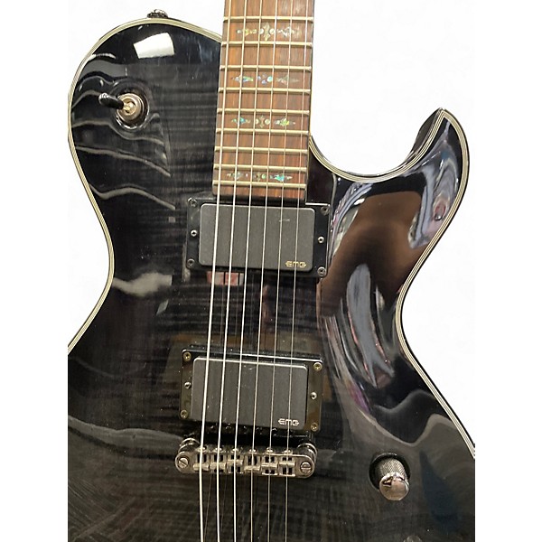 Used Schecter Guitar Research Damien Elite Solo Black Solid Body Electric Guitar